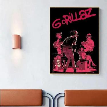 Imagem de Adesivo De Pôster De Papel Kraft Vintage Gorillaz Hip Hop, Decoração D