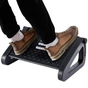 Imagem de Apoio para pés CasaZenith Six Heights ajustável com massagem preta