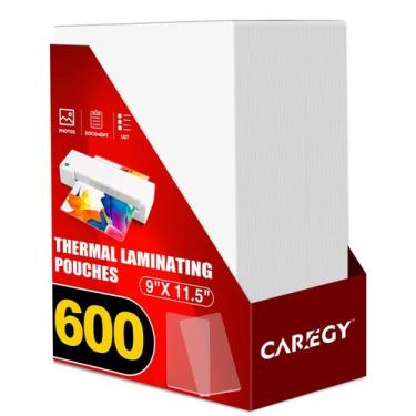 Imagem de Folhas de laminação CAREGY 600, pacote 9x29,2 cm, tamanho de letra de 
