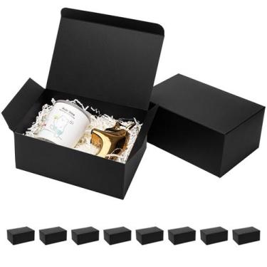 Imagem de Caixas de presente Mcfleet Black com tampas 23x15x10cm, pacote com 10 