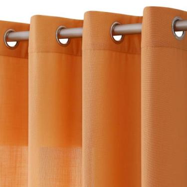 Imagem de Cortinas, joias, laranja, linho, 213 cm de comprimento, 2 painéis, sal