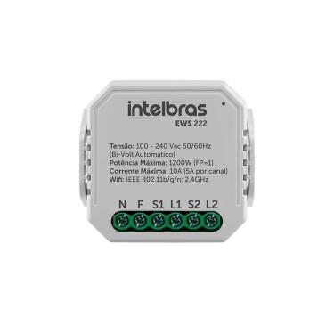 Imagem de Interruptor Controlador de Cargas Wifi 2/2 EWS 222 Intelbras