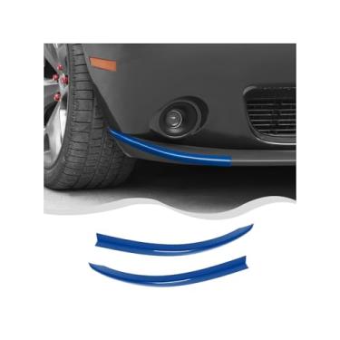 Imagem de HTHE Tampa das pás dianteiras azuis, defletor dianteiro, spoiler, para-choque, pás de lábio, pás, para-choques compatíveis com acessórios externos Dodge Challenger SXT 2015+