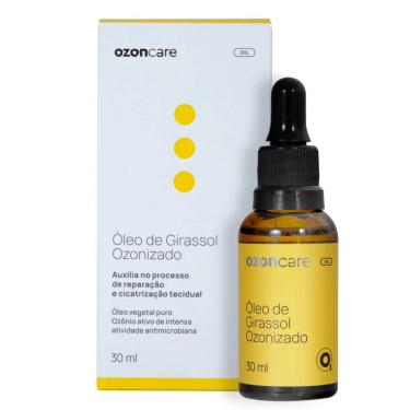 Imagem de Oleo Girassol Ozonizado Concentrado Extra Virgem Vegano 30Ml Cicatrizante Antifungo