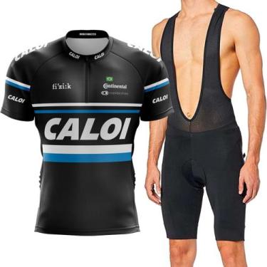 Imagem de Conjunto Caloi Bretelle Forro Gel Camisa Ciclismo Curta Dry Fit Mtb Sp