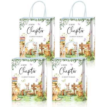 Imagem de Roselush 16 peças de sacos de chá de bebê para livro de histórias - Sacos de lembrancinha de festa para um novo capítulo Begins decorações de chá de bebê
