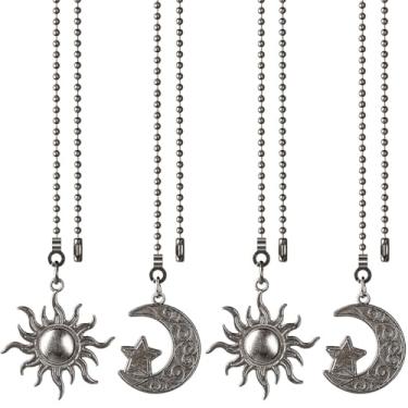 Imagem de SHIFANQI Pacote com 4 correntes para ventilador de teto, extensão de corrente de puxar para ventilador de sol e lua, corrente decorativa de 30,5 cm, ornamentos para lâmpada de teto, extensor de