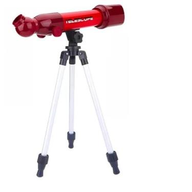 Imagem de Telescópio Brinquedo Astronômico Infantil Foco Ajustável 80x (VERMELHO)