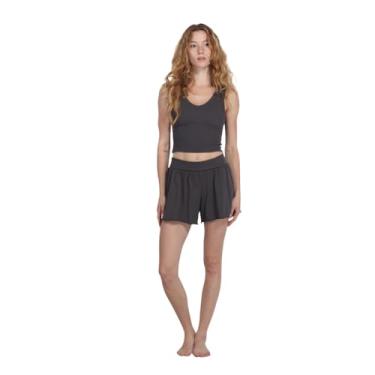 Imagem de Bra30 Blusa cropped canelada com decote em V, Aço, P