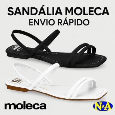 Imagem de Sandália Moleca Rasteirinha Feminina 5462.111, Preto, 36