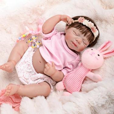 Imagem de Brastoy Bebê Reborn Boneca Corpo de Silicone Menina Realista Pintada Original 48cm