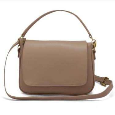Imagem de Bolsa Feminina Couro Compacta Alça Regulável - Mila Marques, Nude, Úni