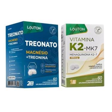 Imagem de Kit Magnésio Treonato Vitamina K2 mk7 60 cápsulas Lauton - Lauton Nutr