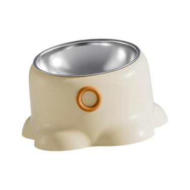 Imagem de Generic Alimentador de gatos inclinado, tigela de água para gatos, prato de alimentação, dispensador de comida para cães pequenos, Baunilha Marrom