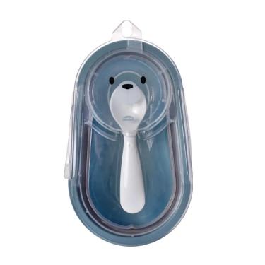 Imagem de Pote Porta Papinha Hermetico com Colher Ursa Azul Plasutil 016628
