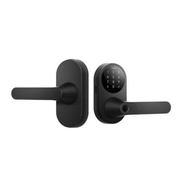 Imagem de Aqara Smart Lock U300, fechadura de porta de entrada sem chave com impressão digital, suporte e chave doméstica, trava de alavanca, NFC, Bluetooth, proteção de PIN anti-peep, preto
