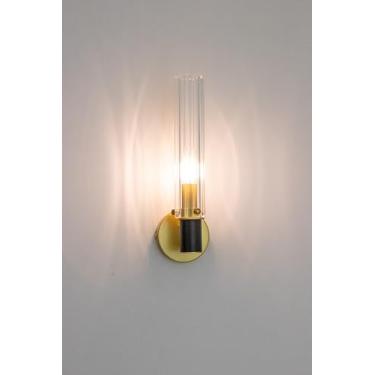 Imagem de ARANDELA LUMO DOURADO/TRANSPARENTE 1XE14 VELA MAX 40W