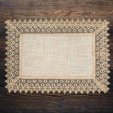 Imagem de Lugar Americano Renda Guipir Poli-Linho Bege 35X50Cm Rafimex