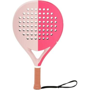 Imagem de LAPAT Raquete de padel com bolsa de cobertura - superfície de carbono com espuma viscoelástica EVA - raquetes de padel leves - tênis POP (f.Pink Miami)