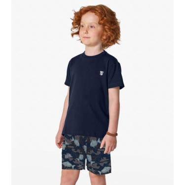 Imagem de Bermuda Infantil Estampa De Peixes Trick Nick Azul, 6, Azul