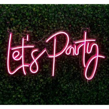 Imagem de Painel Led Neon Personalizado Lets Party 60x30 Decoração - Comercial L