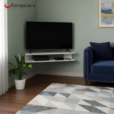 Imagem de Rack Suspenso para TV de até 50 Aparador Bancada Estante de Canto Bran