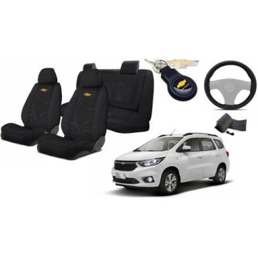Imagem de Kit Revestimento Tecido Bancos Spin 2012 a 2023 + Volante + Chaveiro G