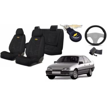 Imagem de Kit Capas Tecido Modernas para Bancos Omega 1991 a 1998 + Volante + Ch