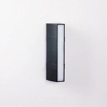 Imagem de Luminária de parede retangular preta de vários tamanhos, branca quente, 3000K, luminária de parede externa, corpo de alumínio fundido fosco, luminária de arandela, abajur de acrílico fosco,