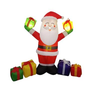 Imagem de Fancyes Papai Noel inflável iluminado para decoração de quintal, 4,92 pés, decoração de Natal decorativa para quintal, gramado, casa, shoppings