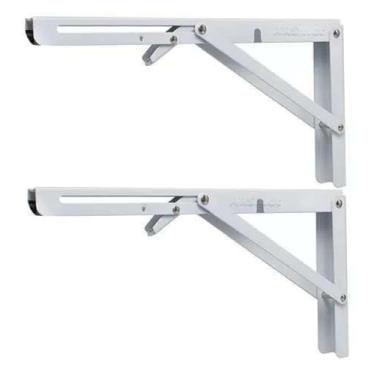 Imagem de Kit 2 Mão Francesa Dobrável Retrátil Reforçada 19X9,5cm