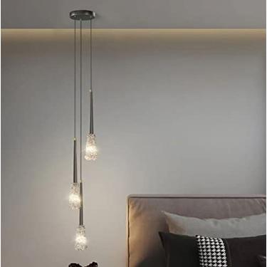 Imagem de Luzes Pendentes De Cristal De Luz Ilha De Cozinha Linear Moderna Iluminação Pendente LED Preta Mid Century Moderna Luminária Pendente De Teto Lustre Linear Dourado Para Quarto Mesa De Jantar