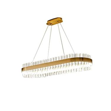 Imagem de Lustre compatível com sala de estar, quarto, sala de estudo, lustre de teto redondo, lâmpada de cristal, luminária suspensa de cozinha moderna, decoração moderna