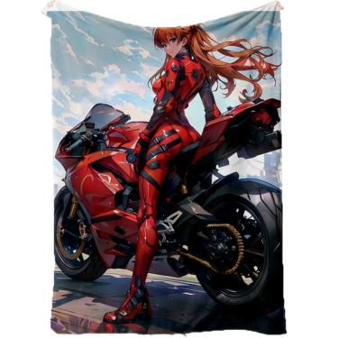 Imagem de Cobertor SANMU Flannel EVA Asuka Langley Soryu Motobike Pattern