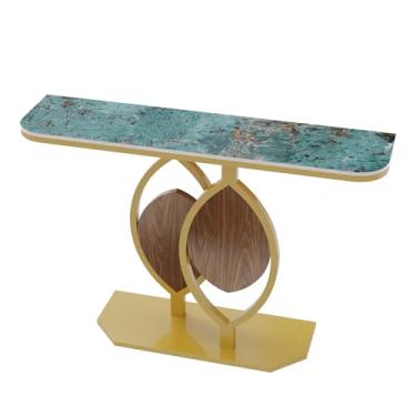 Imagem de Mesa de centro de design simples sofá mesa lateral entrada mesa decorativa para escritório, café, bar, moldura metálica, mesa lateral minimalista para sala de estar