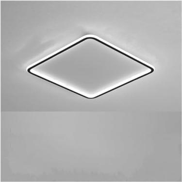 Imagem de Lustre de cristal, lustres de LED, luz de teto de LED compatível com sala de estar, quarto, casa, preto, branco, retangular, moderno, minimalista, estilo, design, luminária de teto embutida