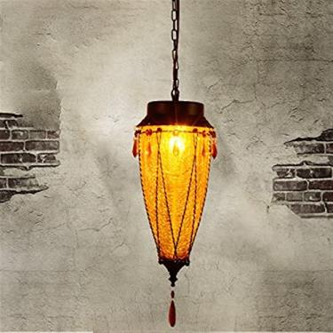 Imagem de Lustre de vidro colorido Lustre Café Corredor Corredor Bar Mesa Lâmpada Sala de Jantar Luzes LED, Decoração Moderna