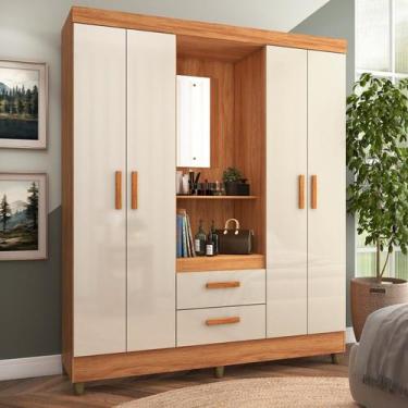 Imagem de Guarda-roupa Capelinha 4 Portas 2 Gavetas Vetro - Fellicci