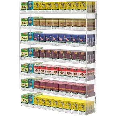 Imagem de Suporte De Exposição De Varejo Do Cigarro Da Loja, Caixa De Cigarro Retangular Acrílica, Suporte Do Organizador Do Empurrador Do Cigarro Da Multi-série, Para O Contad, Clear, 50x6x64cm