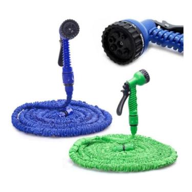 Imagem de Mangueira retrátil de 15 m expansível com interior de látex - azul/cinza