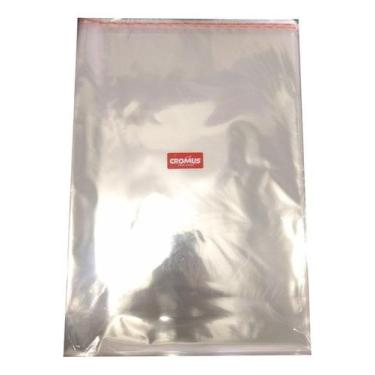 Imagem de Saco 22x30 Adesivado Plastico 22x30 Cm 3Cm De Aba 100 Unid - Cromus