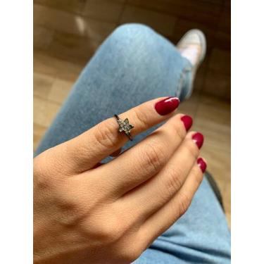 Imagem de Anéis Anel Falange a Ródio Negro anel de Estrela cravejado de Strass -