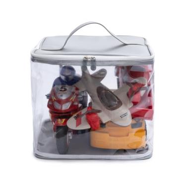 Imagem de Organizador Grande para Brinquedos Infantil Big Box Branco Momis Petit (Cinza)