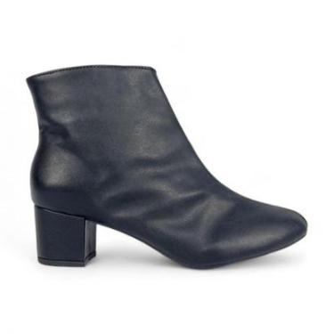 Imagem de Bota Feminina Preta Cano Curto Salto Baixo-Feminino