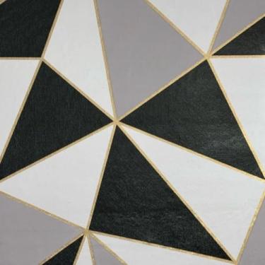 Imagem de Papel de Parede Efeito Gesso 3D Geométrico Lavável Adesivo Autocolante À Prova D'Água Impermeável (QUERO 10M (2 ROLOS DE 5M),GEO PR DOU)