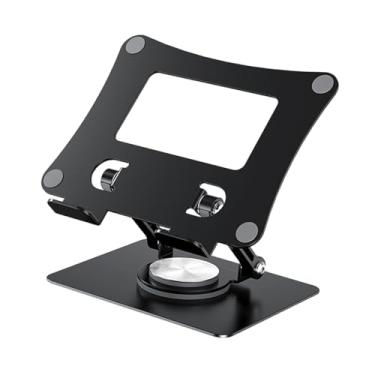 Imagem de Generic Suporte para laptop de mesa Suporte para computador de mesa portátil Antivibração Antiderrapante Rotação Elevação de resfriamento, Preto