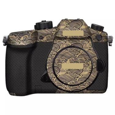 Imagem de Adesivo de capa de câmera GH5 para Panasonic Lumix GH5 Película protetora antiarranhões Decoração de pele e resistência ao desgaste (ouro onda)