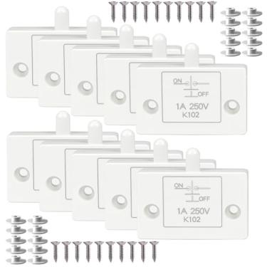 Imagem de Gebildet 10 Interruptores De Porta De Armário Brancos Para Guarda-Roupa Aplicáveis ​​A 12V 24V 110V Para Interruptor De Lâmpada De Armário Interruptor De Toque Automático (1Nc)