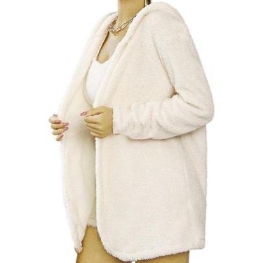 Imagem de Casaco Peludo Max Sobretudo Teddy Inverno sem forro - JFA MODAS, Branc