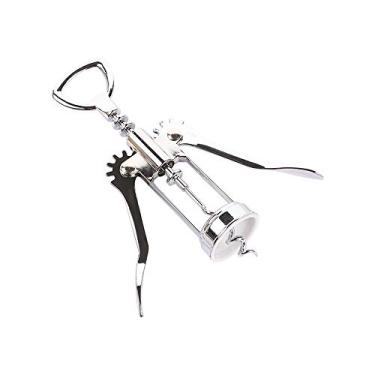 Imagem de Saca-rolhas Removedor de rolhas portátil vinho tinto sommeliers tipo asa cozinha jantar bar ferramenta (prata)